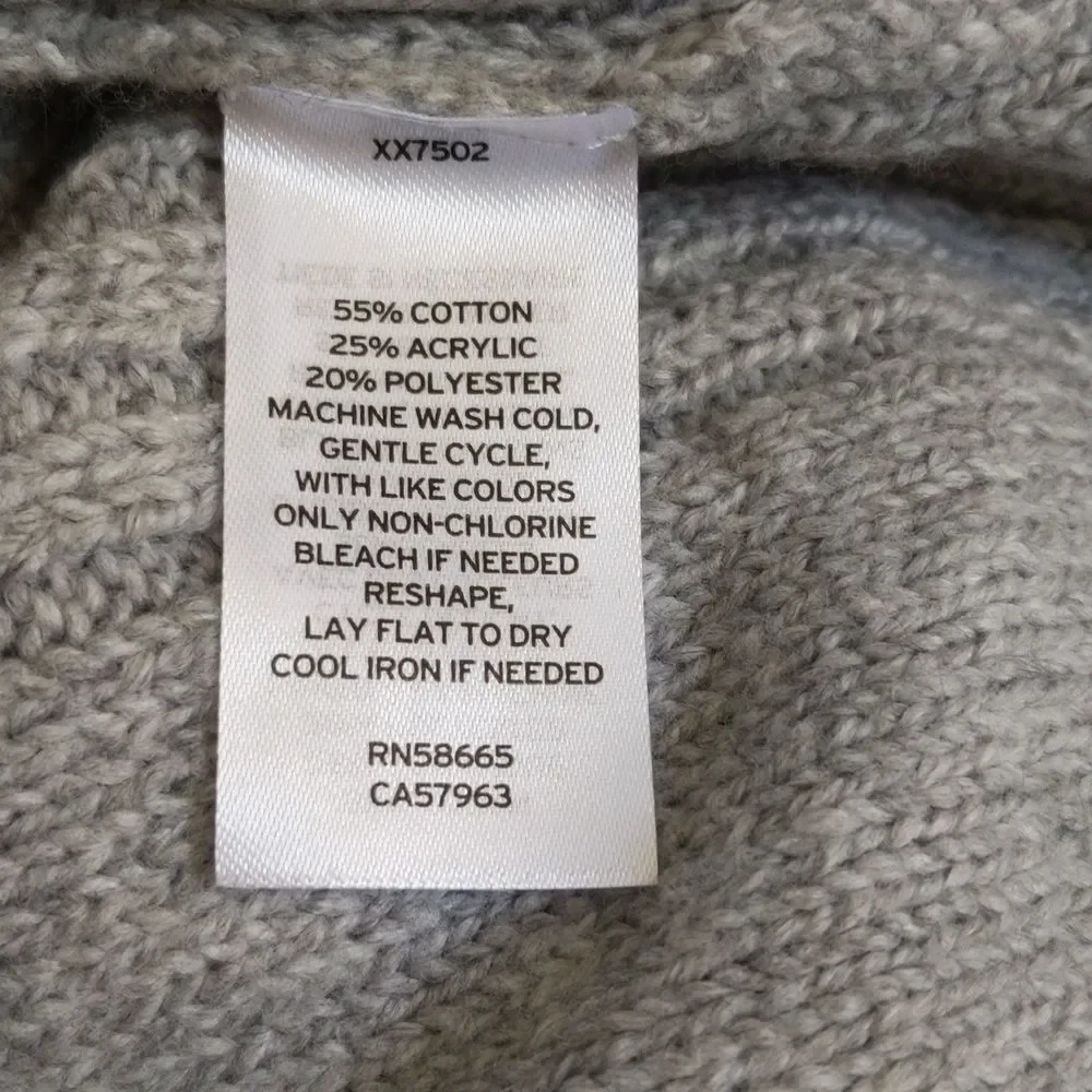 Abound NWT gray ribbed sweater hoodie, cotton blend, wide sleeve, L